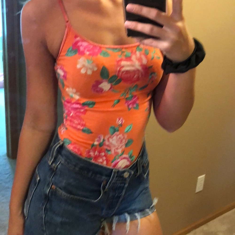 Bright orange tank top